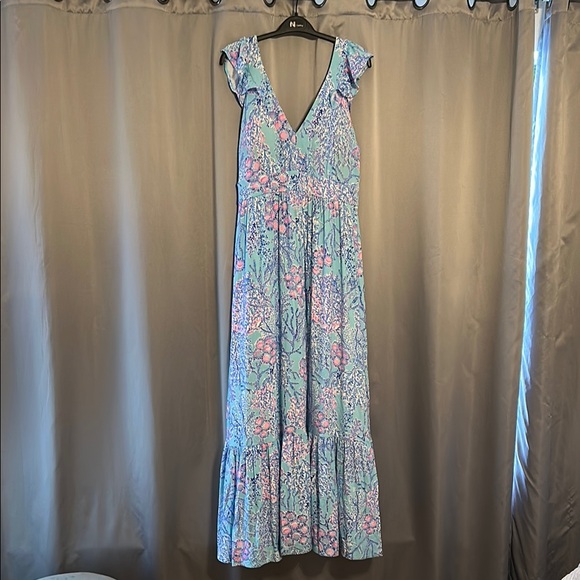 Lilly Pulitzer Blue and Pink Floral Maxi Dress - Picture 14 of 16